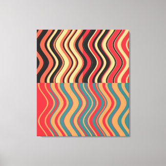 Art Retro Colorful Wave-Abstrakt Canvastryck