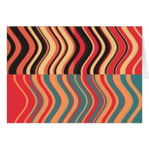 Art Retro Colorful Wave-Abstrakt Hälsningskort