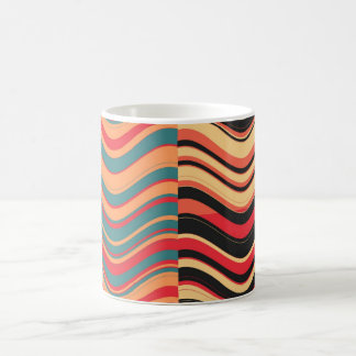 Art Retro Colorful Wave-Abstrakt Kaffemugg