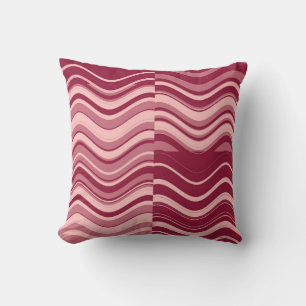 Art Retro Red Rosa Wave-Abstrakt Kudde