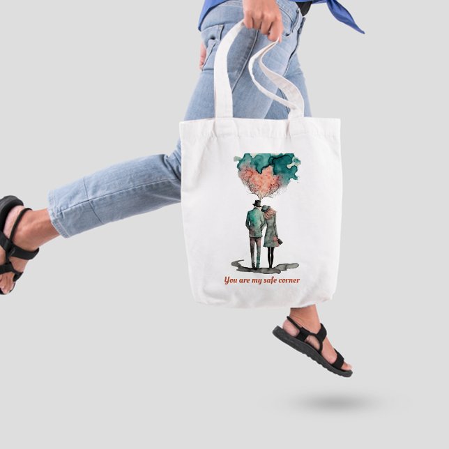 Art romantiskt par Tote Bag Tygkasse (Art romantic couple Tote Bag
)