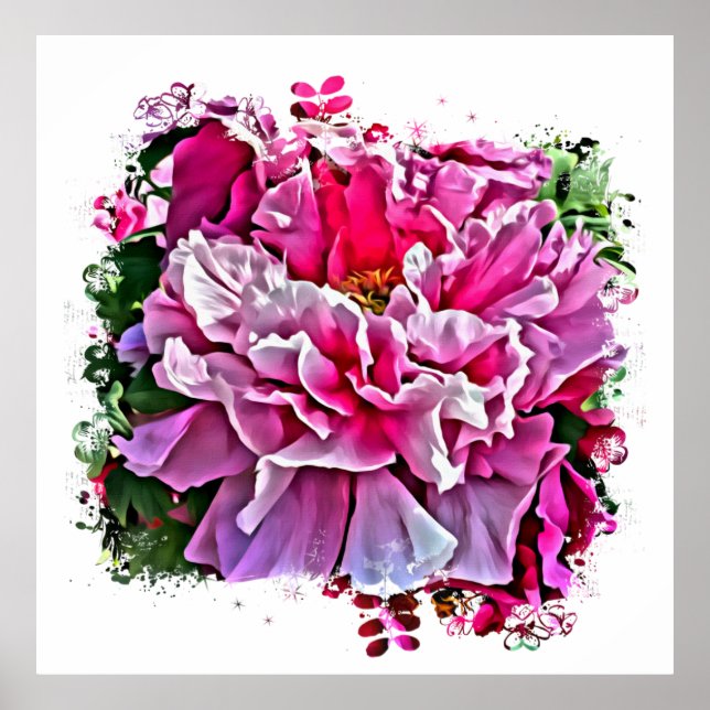 *~* Art Rosa Peony Painting Artistic AR1 Poster (Framsidan)