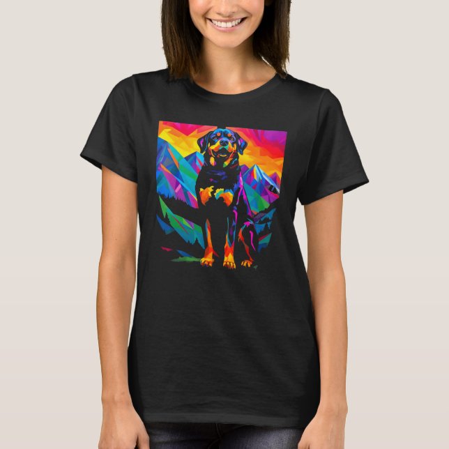 Art Rottweiler Hund T Shirt (Framsida)