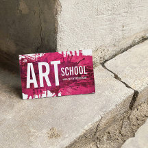 Art School Rosa Magenta Bläck Stänk Affärskortet