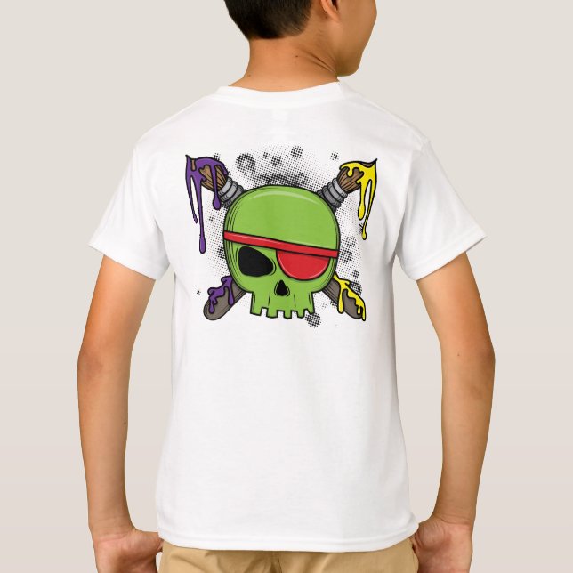 Art School Skull med drivningsfärg Essential för T Shirt (Baksida)