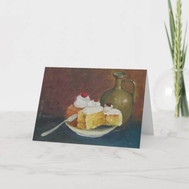 Art School still Life - Cake and Jug Kort (Framsida)