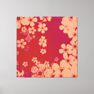 Art shock rosa blommigt grunge bakgrund mönster 2 canvastryck
