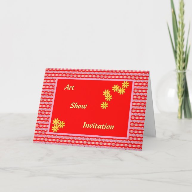 Art Show-inbjudan, Red, Gult Digital Design Inbjudan (Framsida)