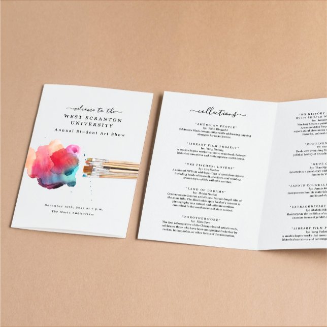 Art Show Program for Studio, School, etc. (Skapare uppladdad)