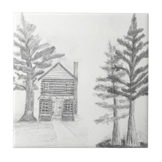 Art Sketch Ceramic Tile Kakelplatta (Framsidan)