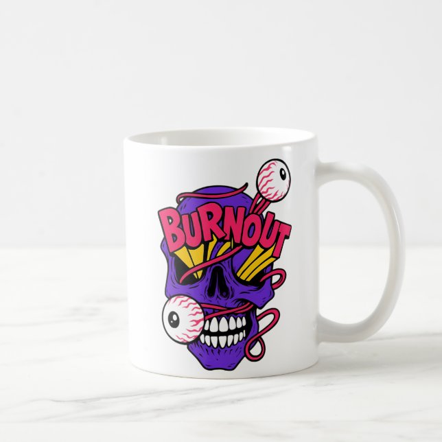 Art Skull med Burnout Kaffemugg (Höger)