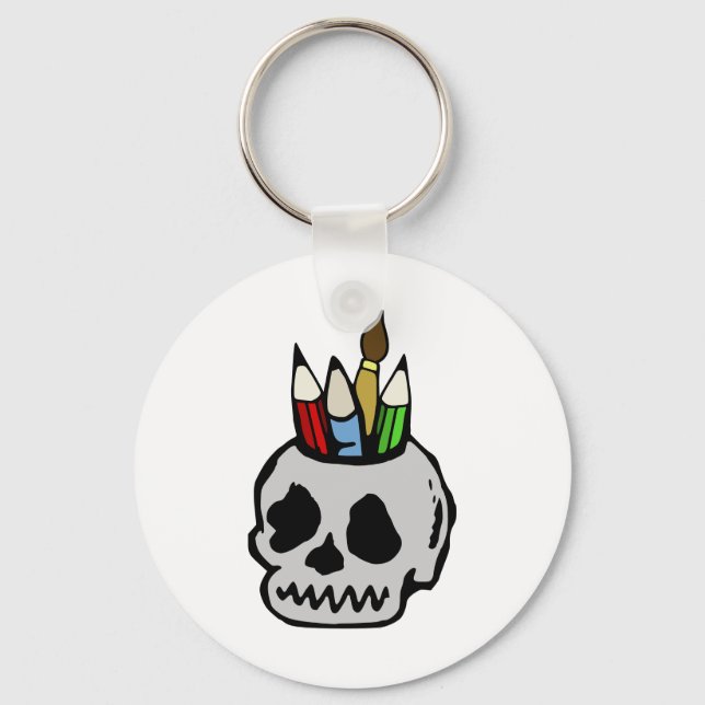 Art Skull Nyckelring (Framsida)