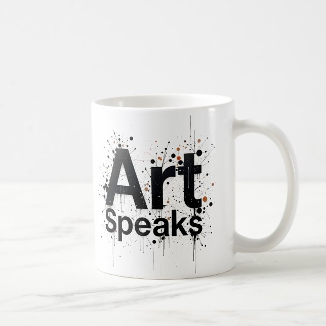 Art Speaks - Minimalistisk typografi Kaffemugg (Höger)