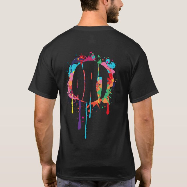Art Splatted Paint School och lärare T Shirt (Baksida)