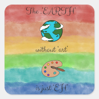 ‘Art’ Sticker set  Fyrkantigt Klistermärke