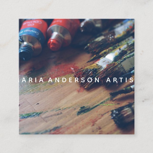 Art Studio Fyrkantigt Visitkort (Framsida)