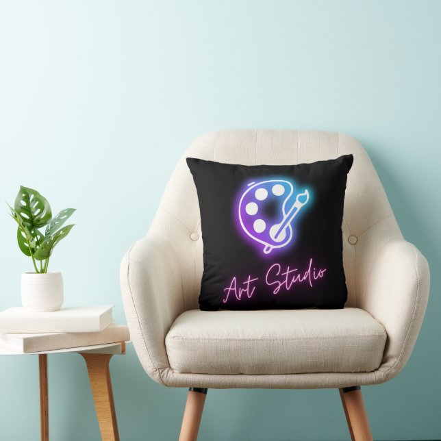 Art Studio Neon Line Art Kudde (Stol)