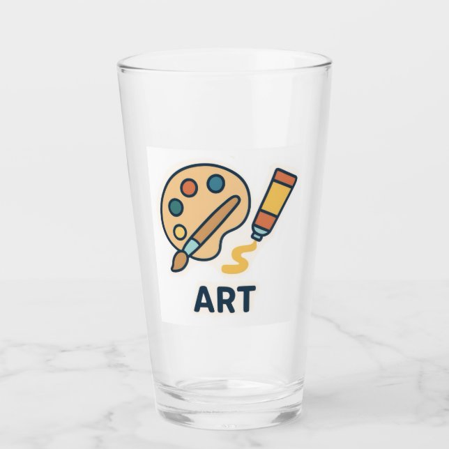 Art Subjekt - Färgpalett och pensel Glaskopp (Framsida)