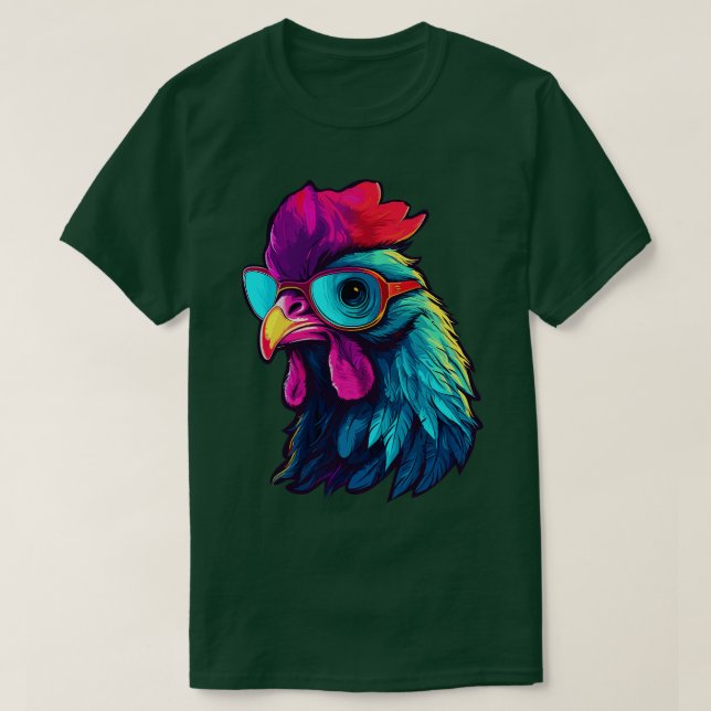 Art Sunglass Chicken Gifts Funny Chicken 3 T Shirt (Design framsida)