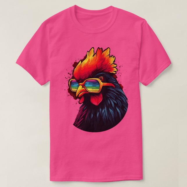 Art Sunglass Chicken Gifts Funny Chicken 4 T Shirt (Design framsida)