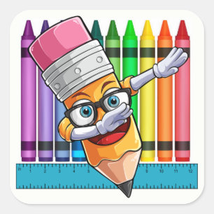 Art Supplies STICKER Fyrkantigt Klistermärke