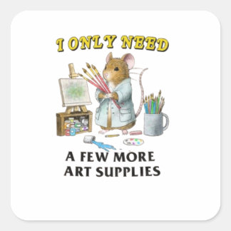 Art Supplies Unisex Fyrkantigt Klistermärke