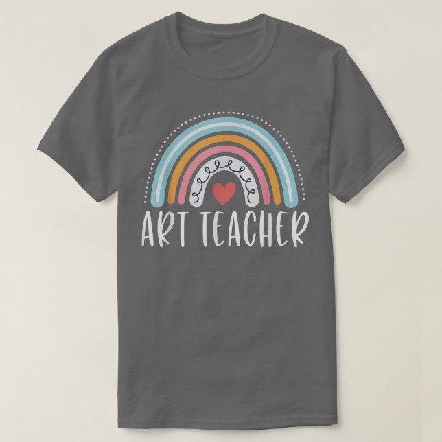 Art Teacher Cute Rainbow Heart T Shirt (Design framsida)