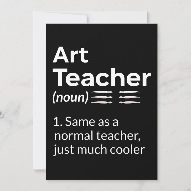 Art Teacher Definition Funny Artist Artistic Lover Tack Kort (Framsida)