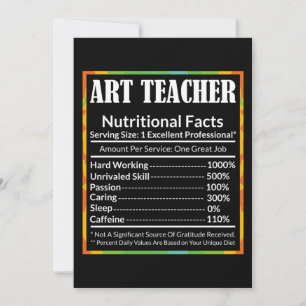 Art Teacher Facts Funny Artist Artist Älskare Grap Tack Kort
