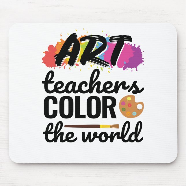 Art Teacher Färg och World Teacher-uppskattningen Musmatta (Framsidan)