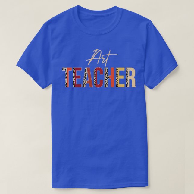 Art Teacher leopard Fall Autumn Älskare Thanksgive T Shirt (Design framsida)