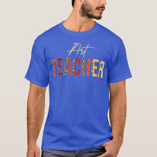 Art Teacher leopard Fall Autumn Älskare Thanksgive T Shirt