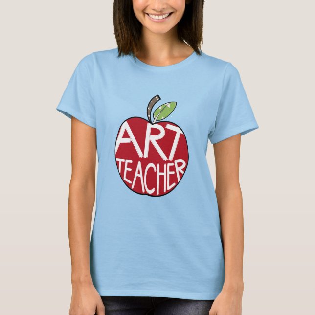 Art Teacher målade äpple- och färgpenslar Tee (Framsida)
