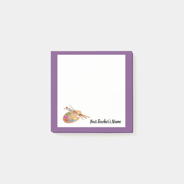 Art Teacher Memo, Palette Post, Gift för lärare Post-it Block (Framsida)