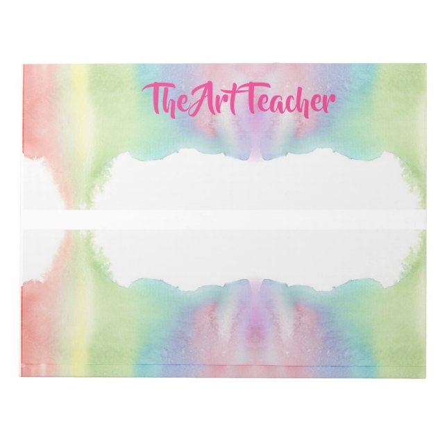 Art Teacher Note Pad, Watercolor, Teacher Gift Anteckningsblock (Framsida)