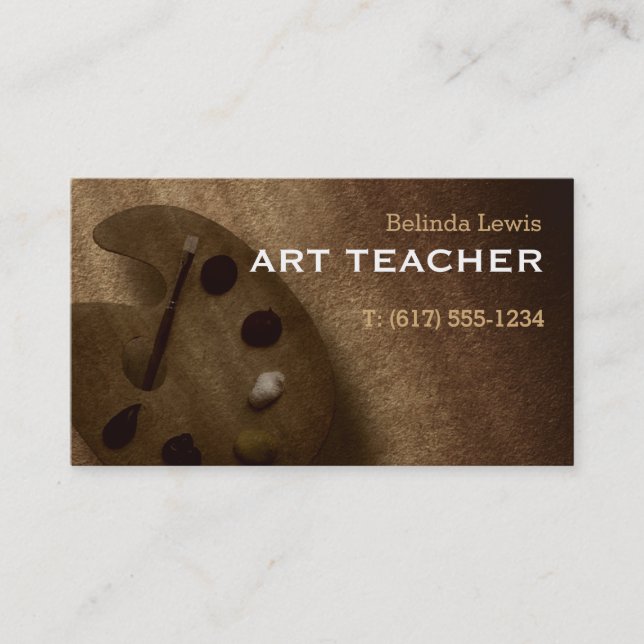 Art Teacher | Sepia Visitkort (Framsida)