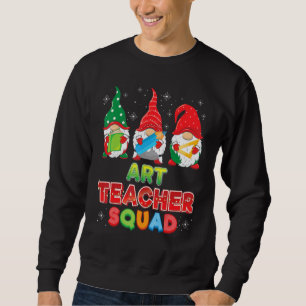 Art Teacher Squad jul Gnomes Gnome Sweater U Lång Ärmad Tröja