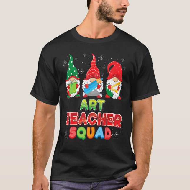 Art Teacher Squad jul Gnomes Gnome Sweater U T Shirt (Framsida)