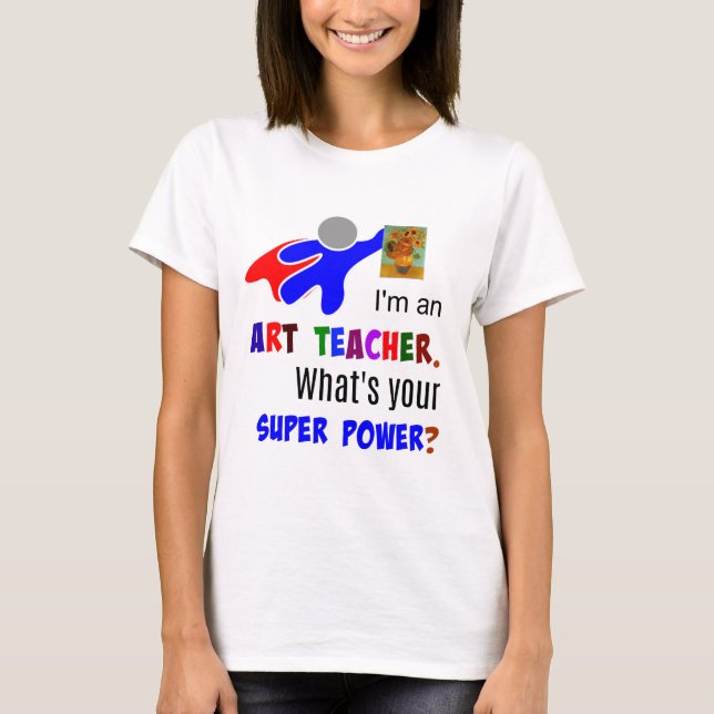 Art Teacher Superhjälte T Shirt (Framsida)