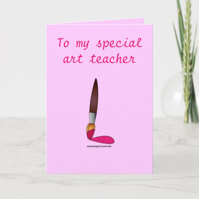 Art Teacher Tack med Paintbrush Kort (Framsida)