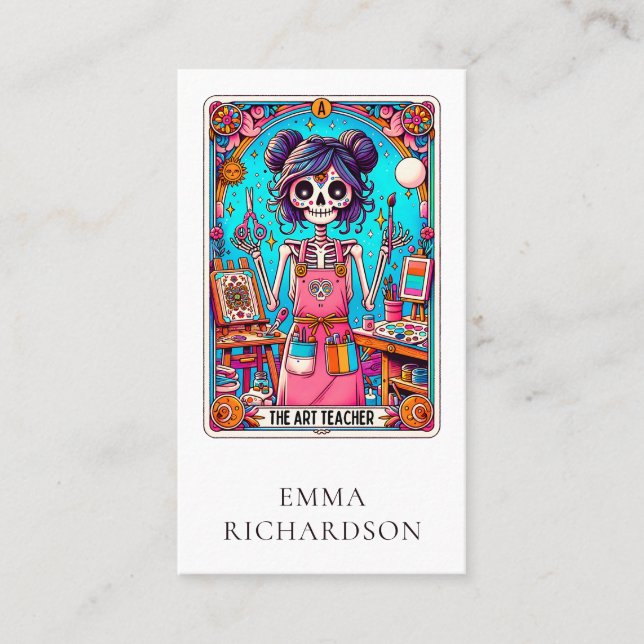 Art Teacher Tarot Card Visitkort (Framsida)