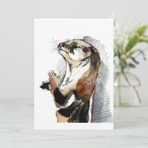 Art Teckning Cute Otter-gåvor Julkort