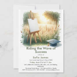 Art Theme Graduation Party Invitation Inbjudningar