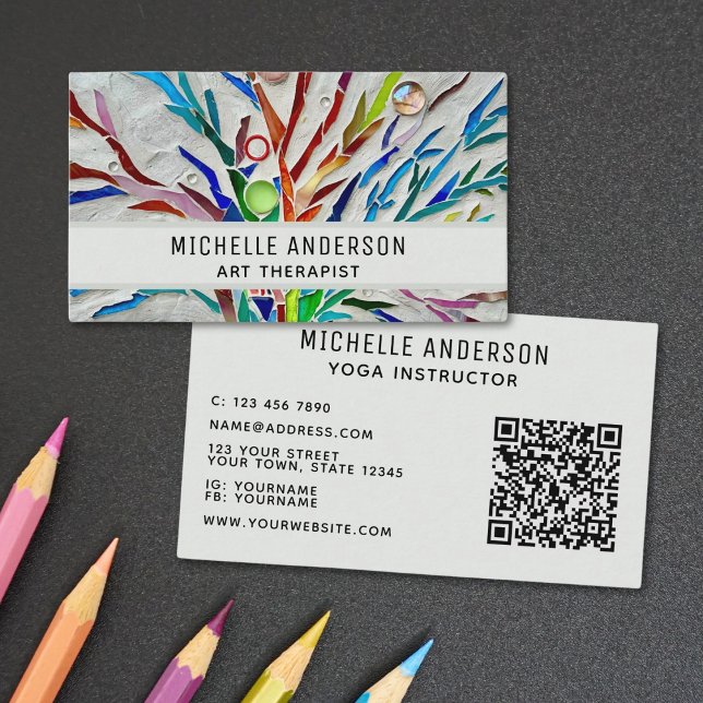 Art Therapist Modern Colorent QR-kod Visitkort (Skapare uppladdad)
