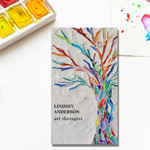 Art Therapist Rainbow Färgad Träd Affärskort Visitkort