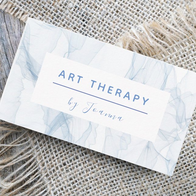 Art Therapy Add Namn Artistic Kreativ Baby blue Visitkort (Skapare uppladdad)