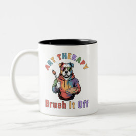 Art Therapy Brush off it, Art Therapist Pitbull Två-Tonad Mugg