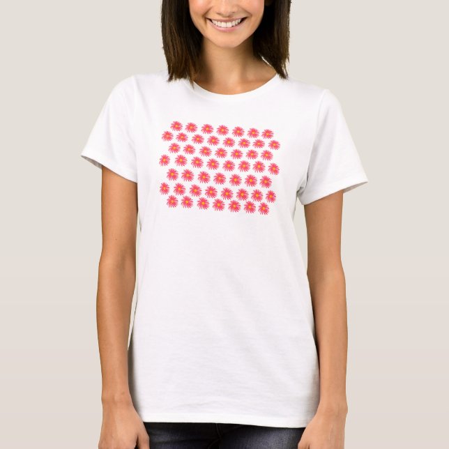 Art Top: Daisy för klassisk Rosa. Rosa. Långärmad Tee (Framsida)