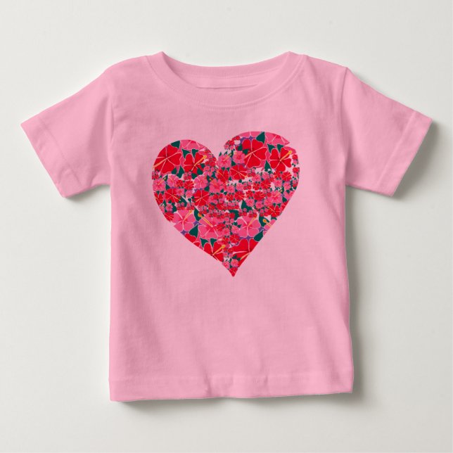 Art Top: Hibiscus Heart. Baby Tee (Framsida)