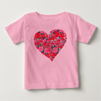 Art Top: Hibiscus Heart. Baby Tee Shirt